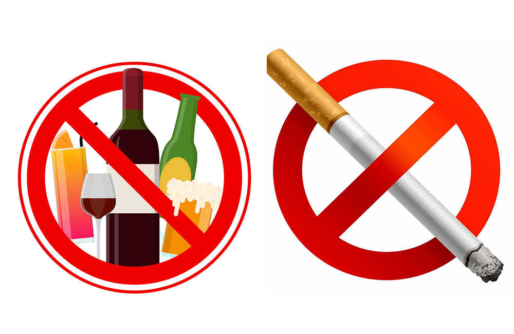 Cần phải tránh xa các chất kích thích như rượu, bia, café, thuốc lá,…